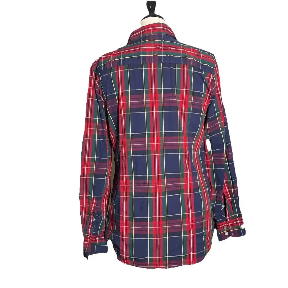 Women’s J Crew plaid lightweight button-down shirt Medium- EUC - Picture 4 of 5